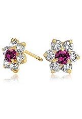 superb little ruby baby birthstone earrings
